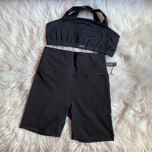 SET Active Luxform bra with biker shorts black - size L